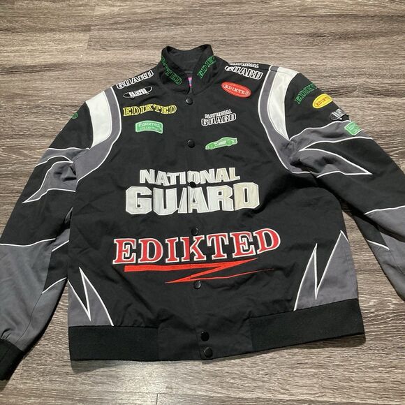 Nascar Jacket Mens Small Black Edikited Rally Patch Mens Small - Picture 8 of 9